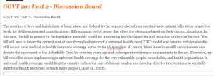 GOVT 201 Unit 2 - Discussion Board