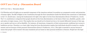 GOVT 201 Unit 4 - Discussion Board