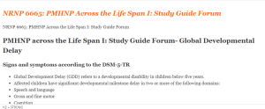 NRNP 6665 PMHNP Across the Life Span I Study Guide Forum