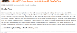 NRNP 6675 PMHNP Care Across the Life Span II Study Plan
