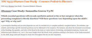 NSG 6435 iHuman Case Study - Common Pediatric Illnesses