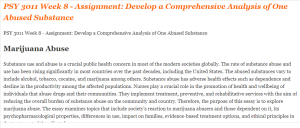 PSY 3011 Week 8 - Assignment Develop a Comprehensive Analysis of One Abused Substance