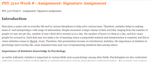 PSY 5110 Week 8 - Assignment Signature Assignment