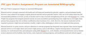 PSY 5301 Week 6 Assignment Prepare an Annotated Bibliography