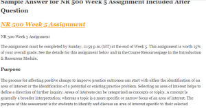 NR 500 Week 5 Assignment