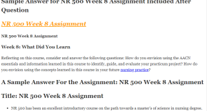 NR 500 Week 8 Assignment