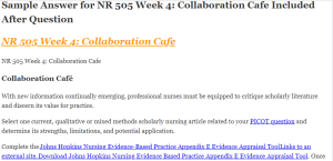 NR 505 Week 4 Collaboration Cafe