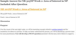 NR 505NP Week 1 Area of Interest in NP