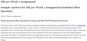 NR 507 Week 1 Assignment