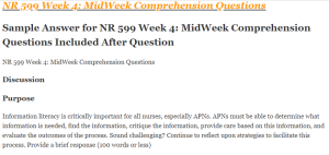 NR 599 Week 4 MidWeek Comprehension Questions