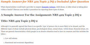 NRS 429 Topic 5 DQ 2