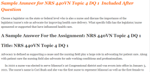 NRS 440VN Topic 4 DQ 1 