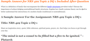Sample Answer for NRS 429 Topic 2 DQ 1 Included After Question
