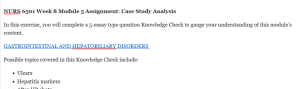 NURS 6501 Week 8 Module 5 Assignment: Case Study Analysis 