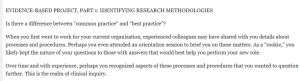NURS 6052 EVIDENCE-BASED PROJECT, PART 1 IDENTIFYING RESEARCH METHODOLOGIES NEW