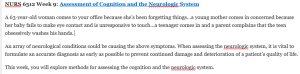 NURS 6512 Week 9: Assessment of Cognition and the Neurologic System 
