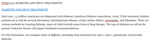 NURS 6512 DIABETES AND DRUG TREATMENTS