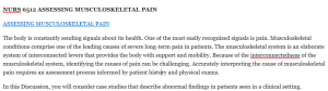 NURS 6512 ASSESSING MUSCULOSKELETAL PAIN