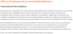 NRS 415 Professional Accountability Reflection