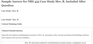 NRS 455 Case Study Mrs. R.