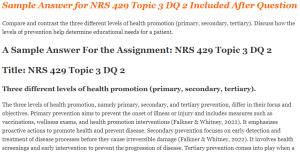 Sample Answer for NRS 429 Topic 3 DQ 2 Included After Question